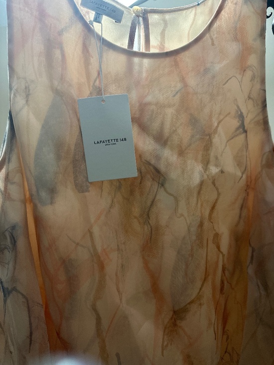 Lafayette 148 New York Dresses & Skirts - Lafayette 148 New York Gesture Print Silk Organza Layered Handkerchief Midi Dres